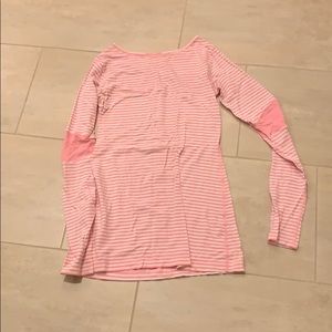 Lululemon pink and white striped top